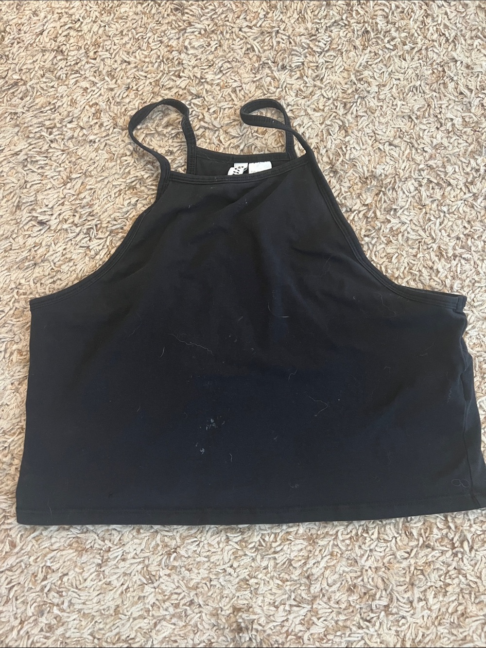 H&M Black High-Neck Cropped Tank
